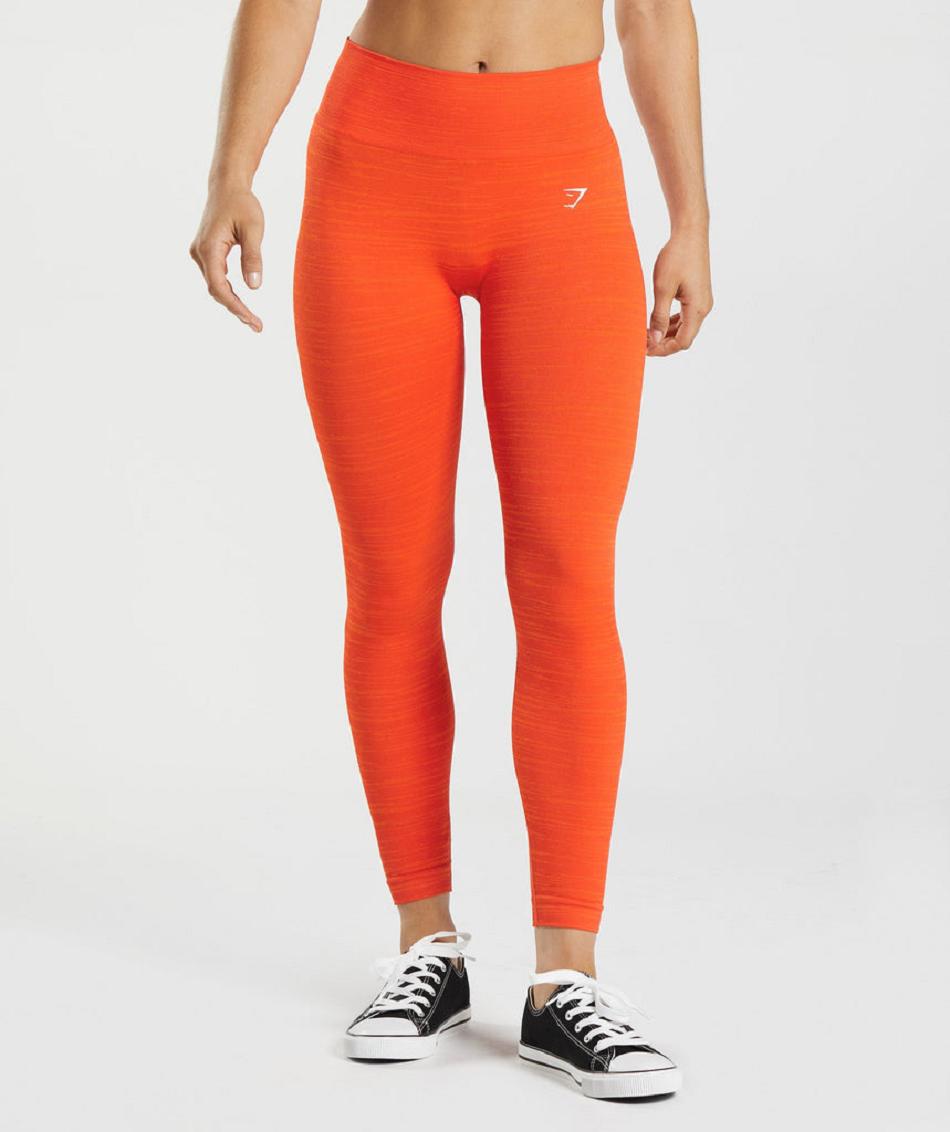 Legginsy Damskie Gymshark Adapt Marl Seamless Czerwone Pomarańczowe | PL 2332UZG